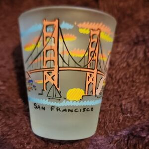 San Francisco Souvenir Shot Glass with Golden Gate Bridge Design